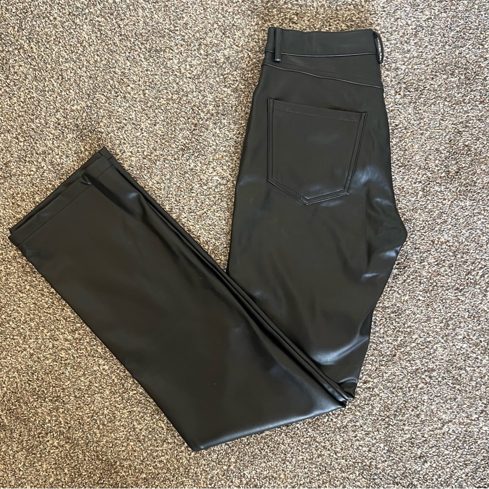 Zara Faux Leather Straight Leg Pants